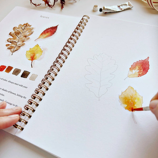 Autumn watercolor workbook by Emily Lex studio