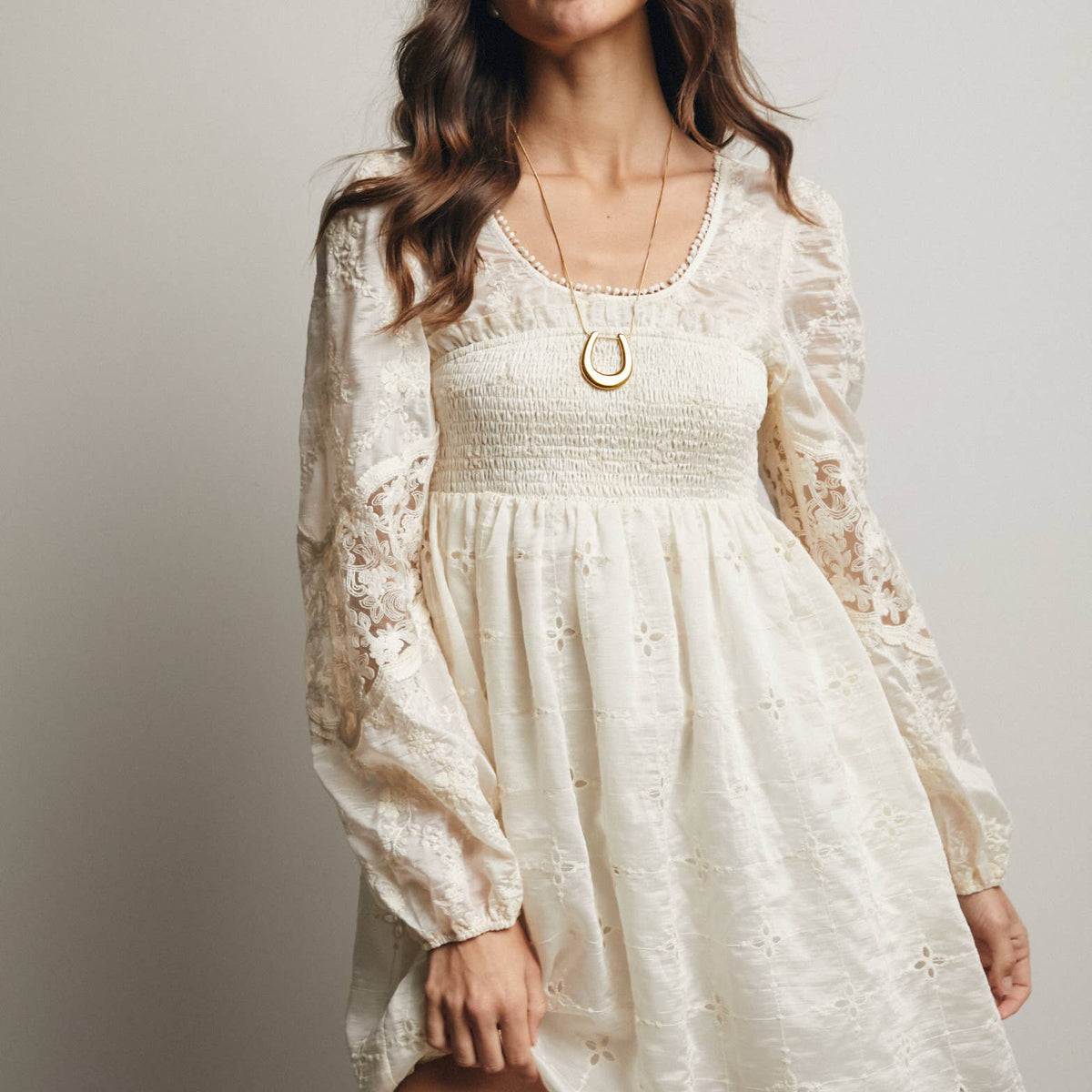 The Ada Embroidered Lace Mini Dress