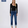 Tummy Control High Rise Cuffed Slim Straight- Plus