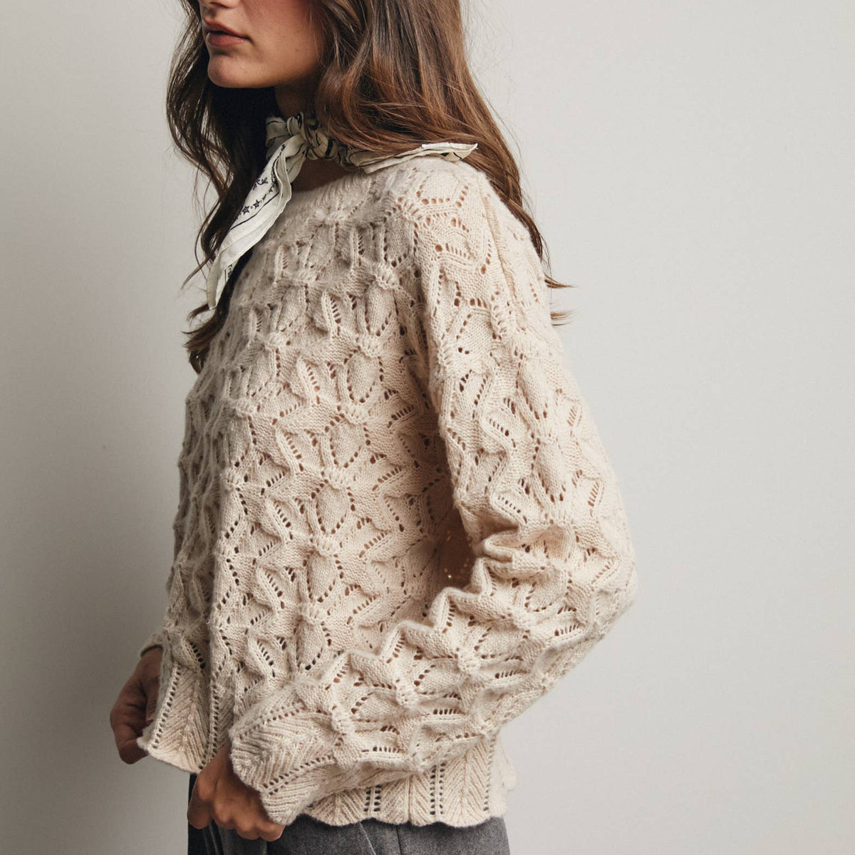 Willow Open-Knit Pointelle Sweater