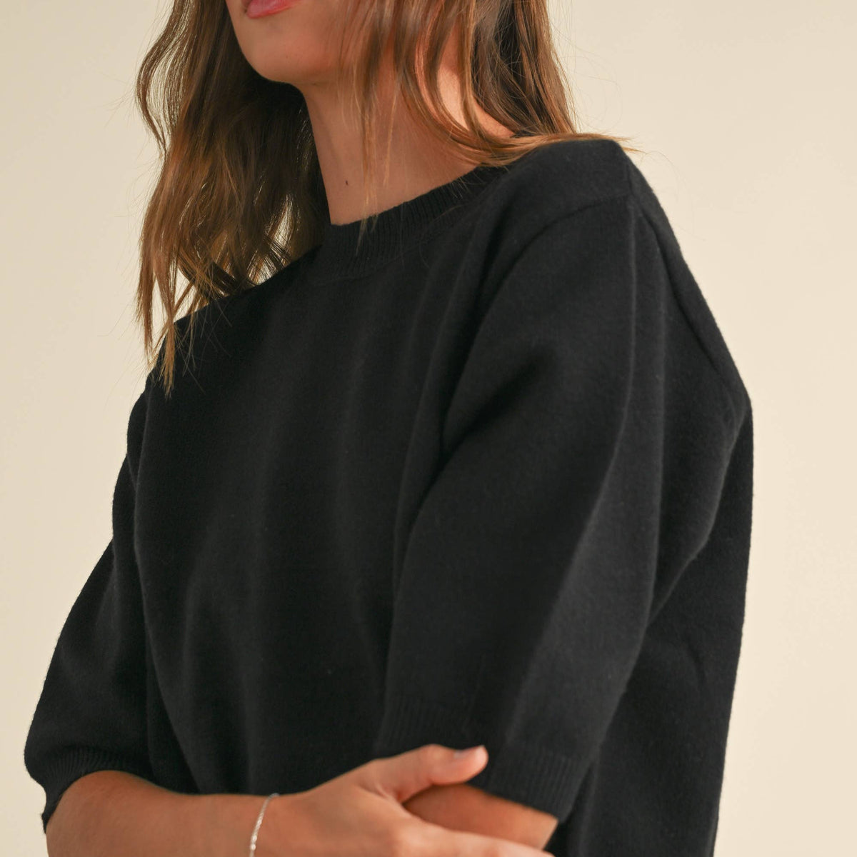 Gewn Short Sleeve Sweater Top