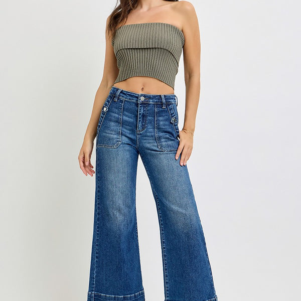 Risen- High Rise Ankle Patch Pocket