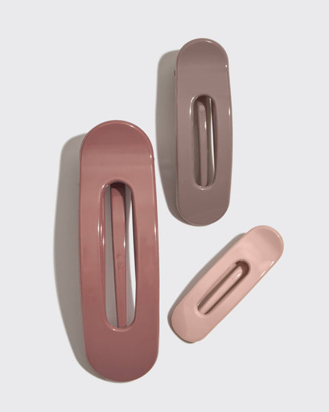 KITSCH - Flat Lay Claw Clip 3pc Flat - Ultra Glossy Terracotta