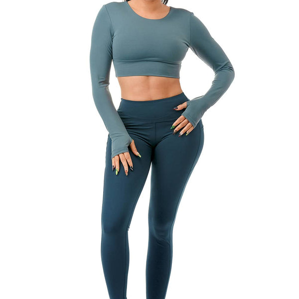 Long Sleeve Crop Yoga Set