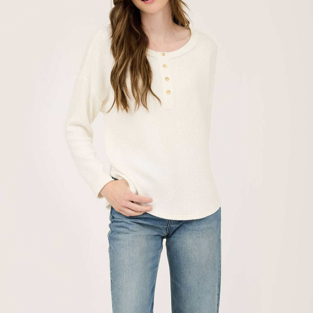 Wendy Waffle Knit Henly Top