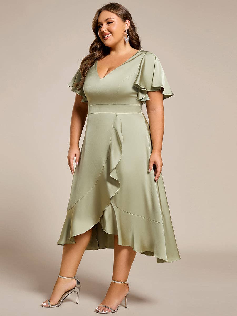 Elegant Satin Midi Dress