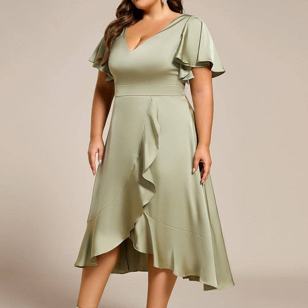 Elegant Satin Midi Dress