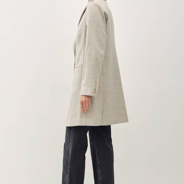 Light Chevron Pattern Double Button Coat