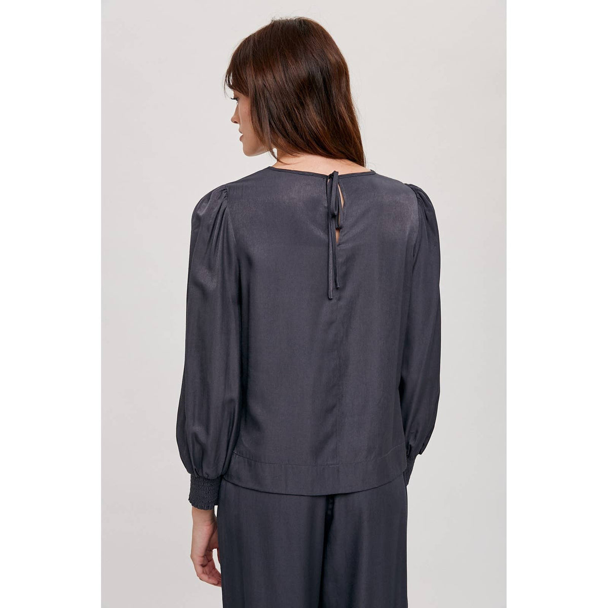Satin Smock Cuff Blouse