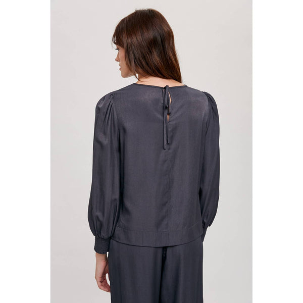 Satin Smock Cuff Blouse