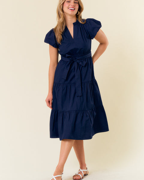 Cotton Poplin Ruffle Dress