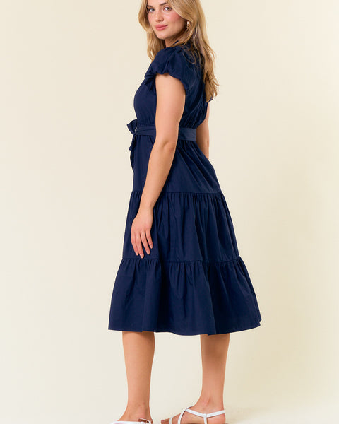 Cotton Poplin Ruffle Dress