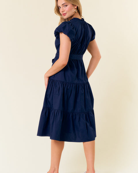 Cotton Poplin Ruffle Dress