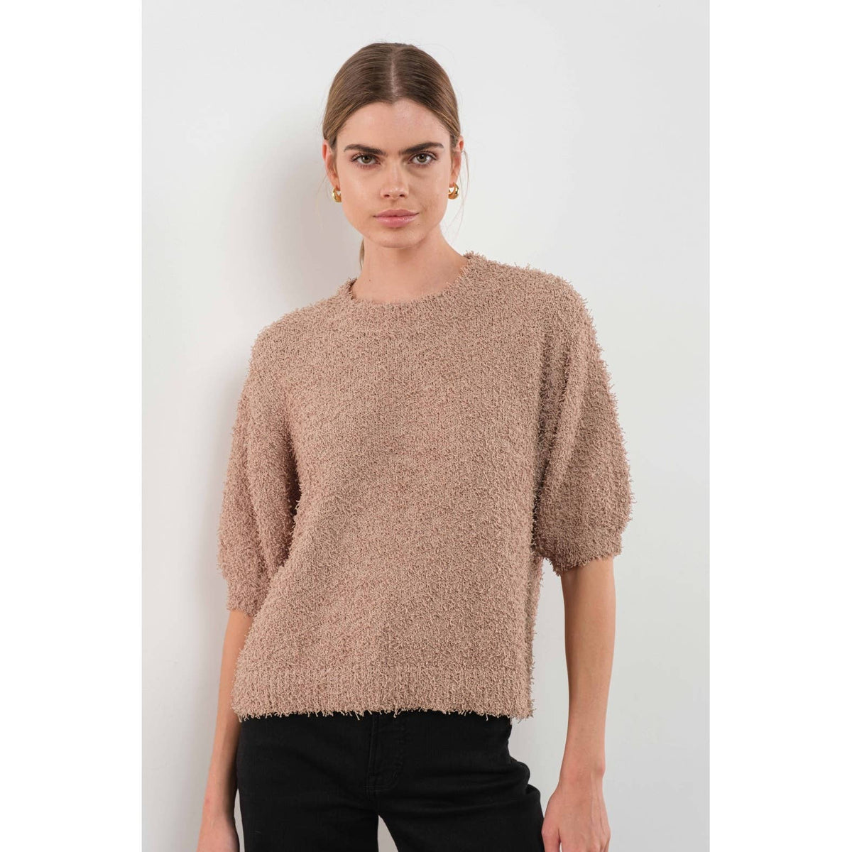 Keira Textured Puff Sleeve Sweater