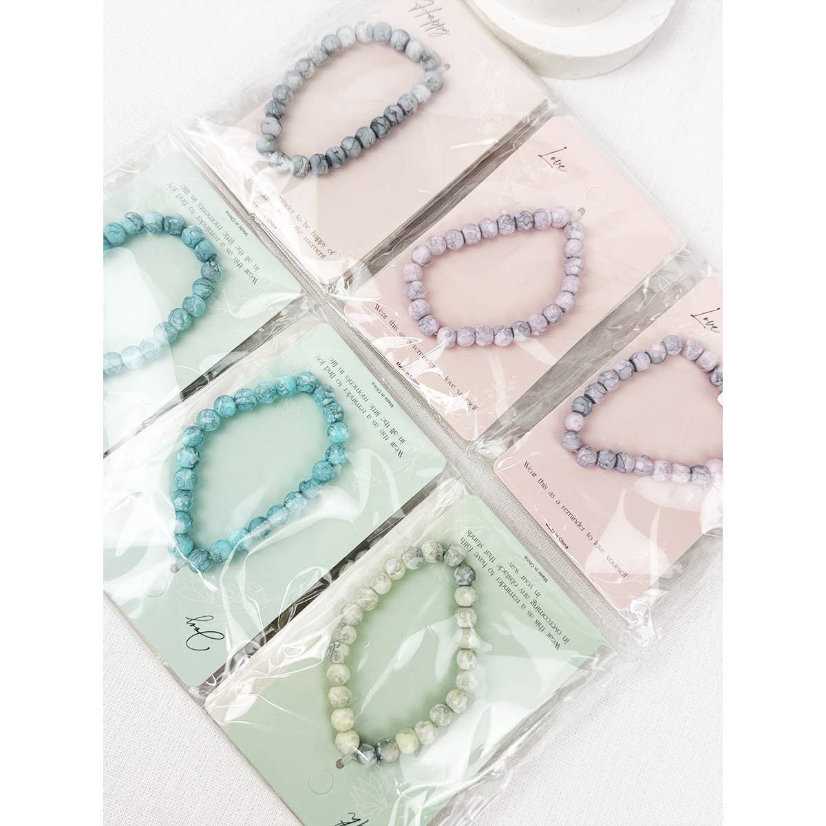 Inspirational Card with Elegant Stone Bracelet