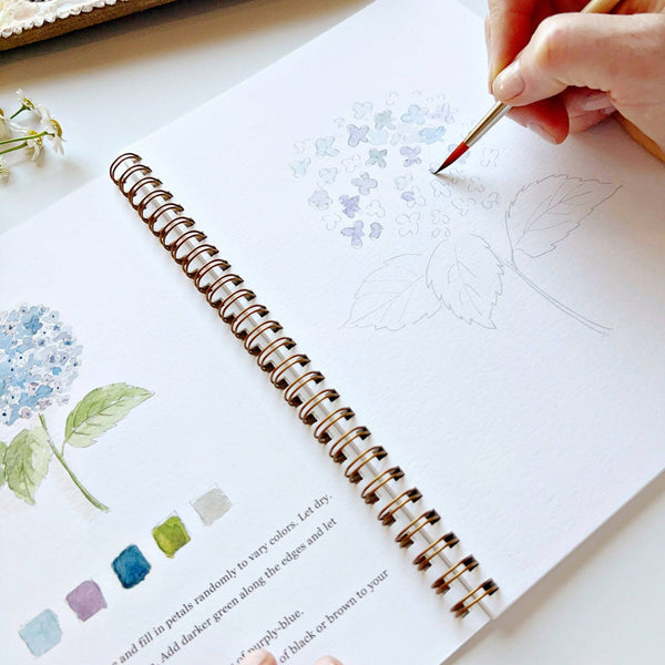 Flowers watercolor workbook by Emily lex studio