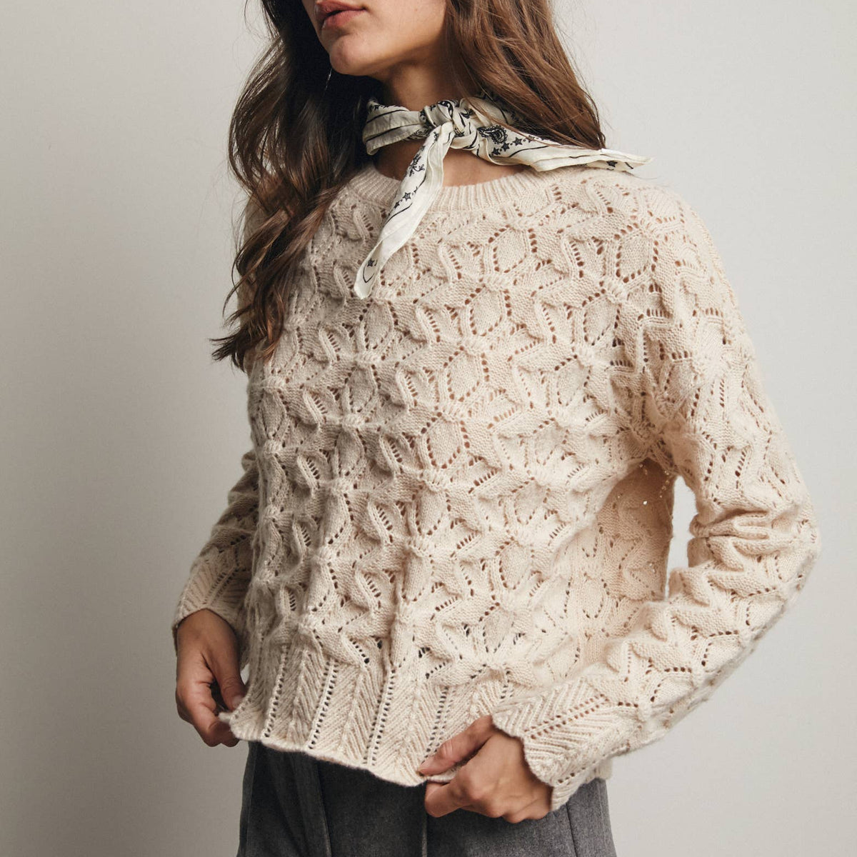 Willow Open-Knit Pointelle Sweater