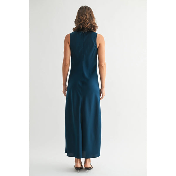 Satin V-Neck Maxi Dress