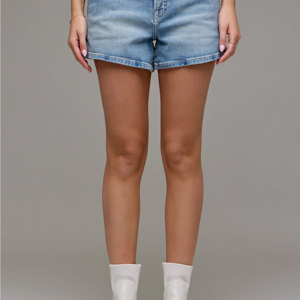 Finn Medium Light High Rise Stretch Shorts- Hidden
