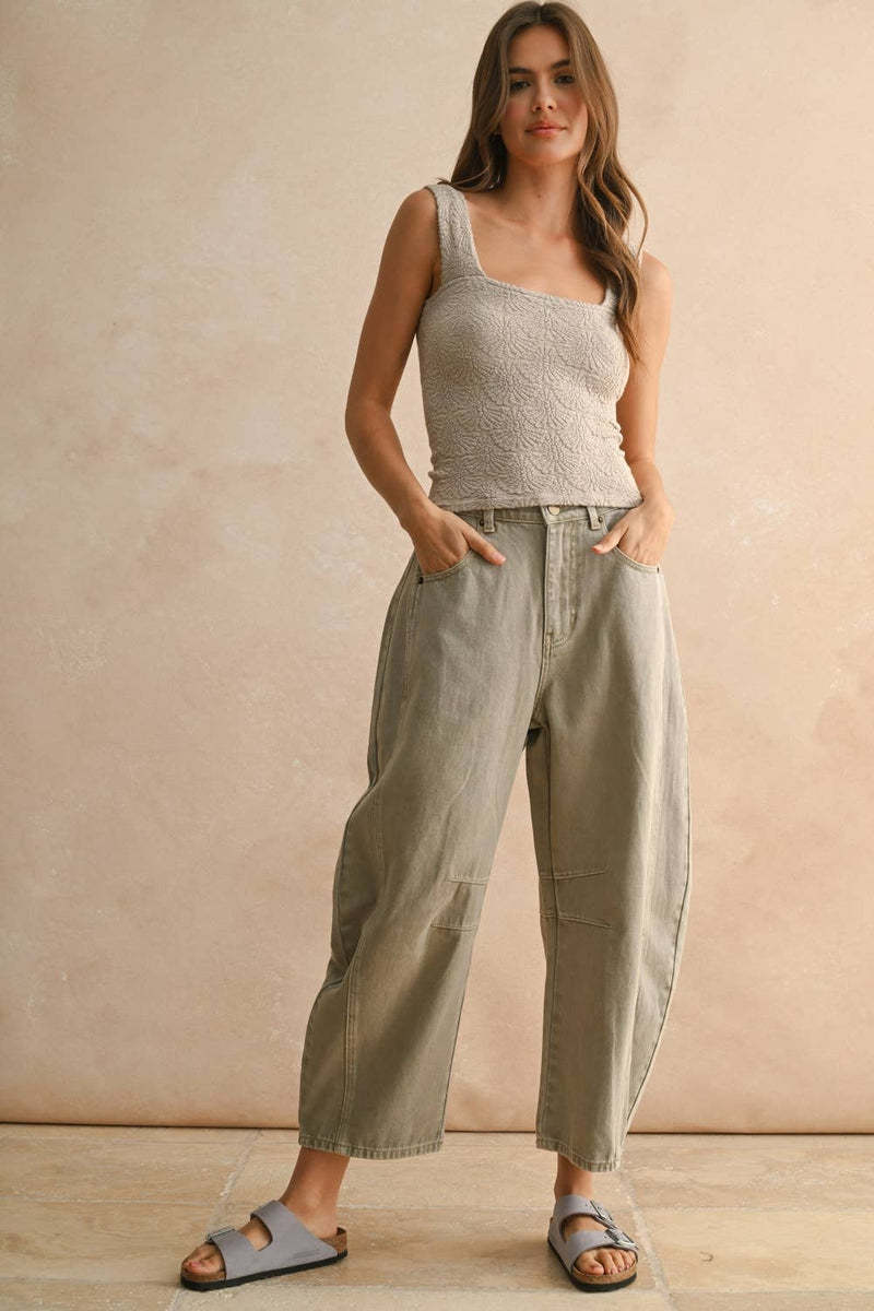 Strechy Washed Detail Knitted Top
