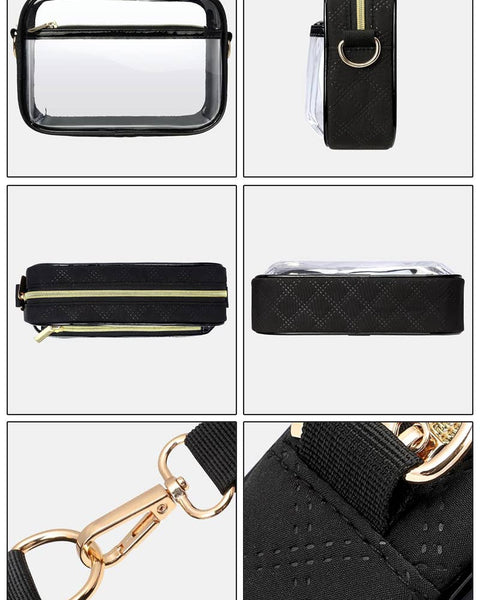 Quilted Durable Clear PVC Crossbody Bag