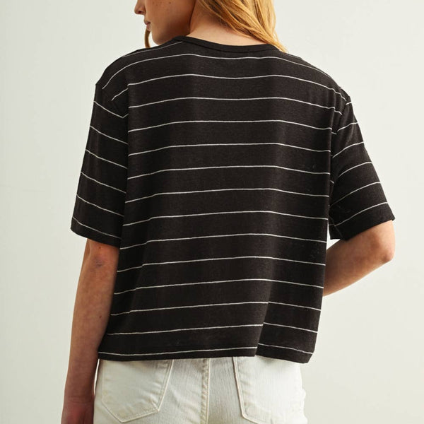 Stripe Cotton Linen Top