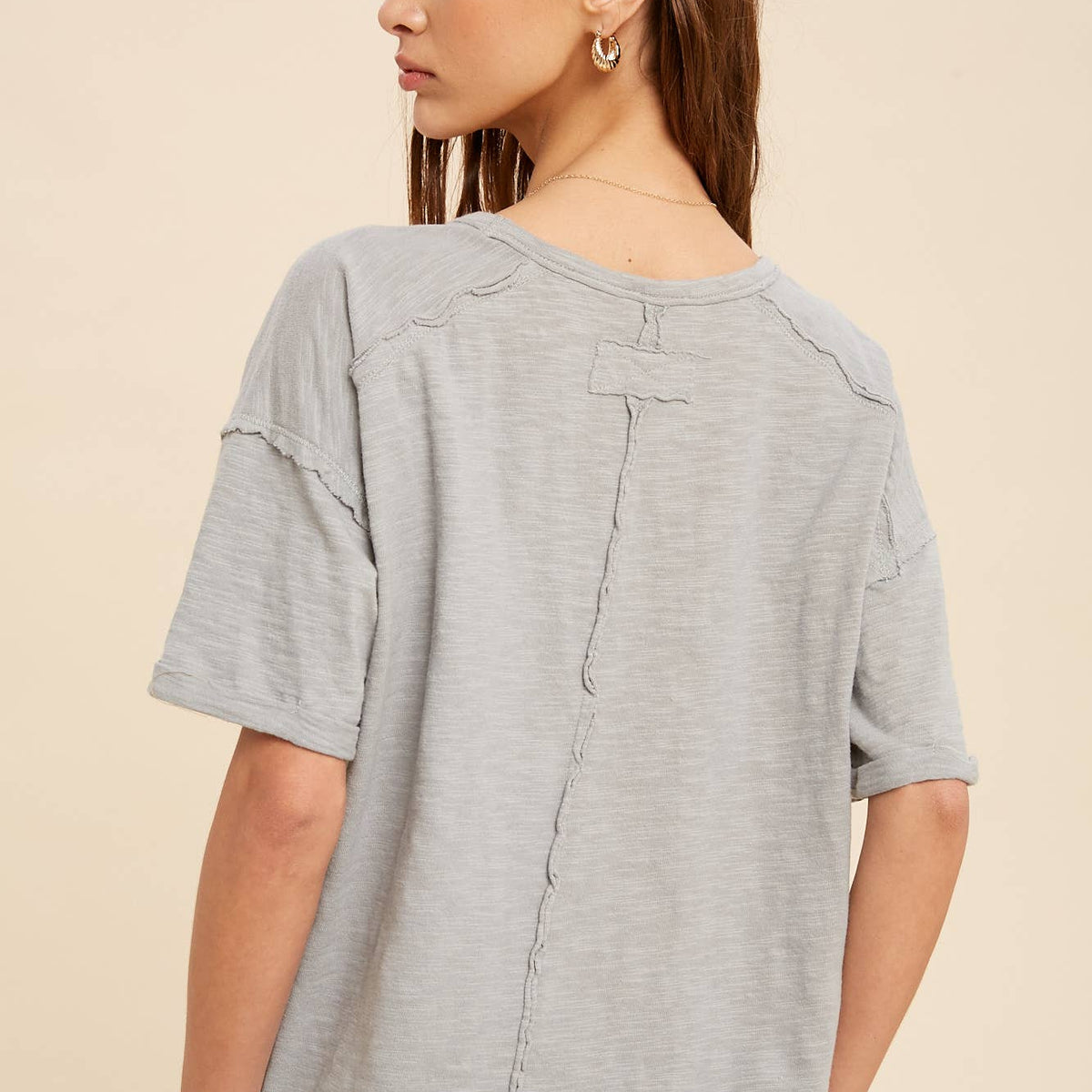 Washed short sleeve pocket tee