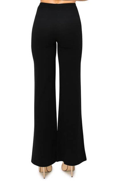 Slim Black Dress Pants with Front Seam