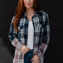 Navy & White Plaid Flannel