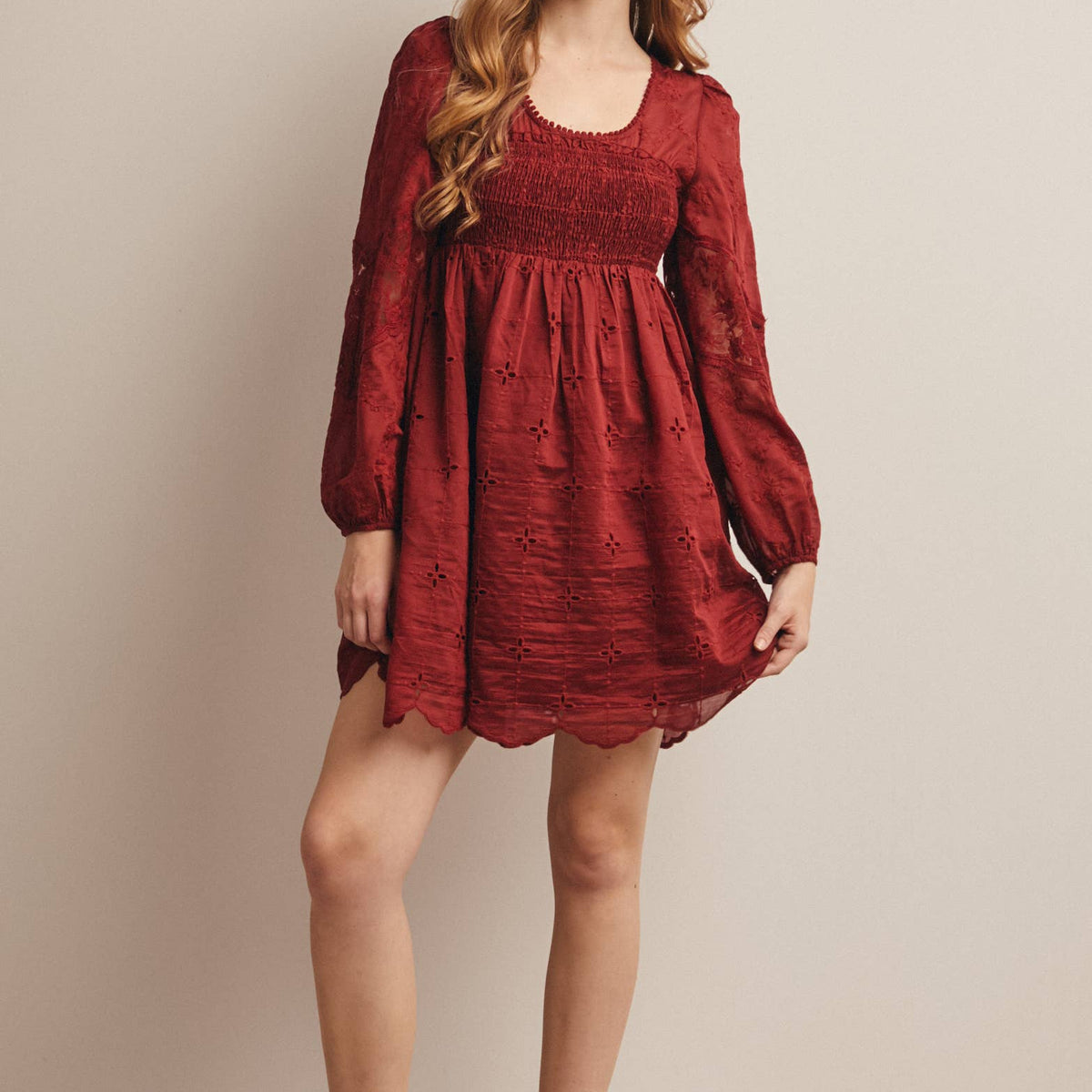 The Ada Embroidered Lace Mini Dress