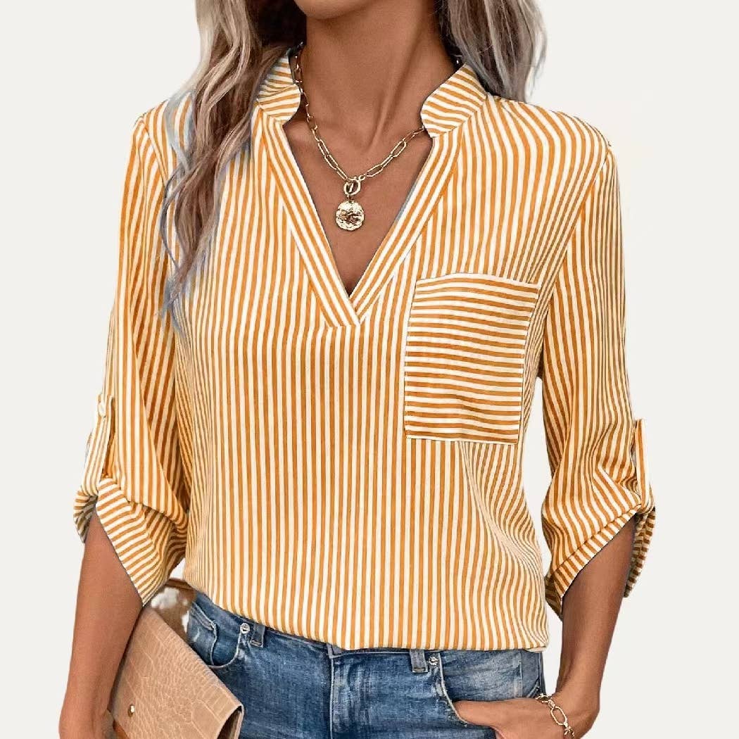 Kelsey Striped V-Neck