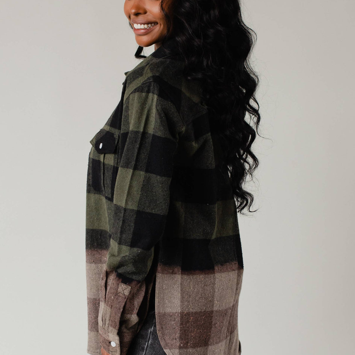 Dark Green & Black Plaid Flannel