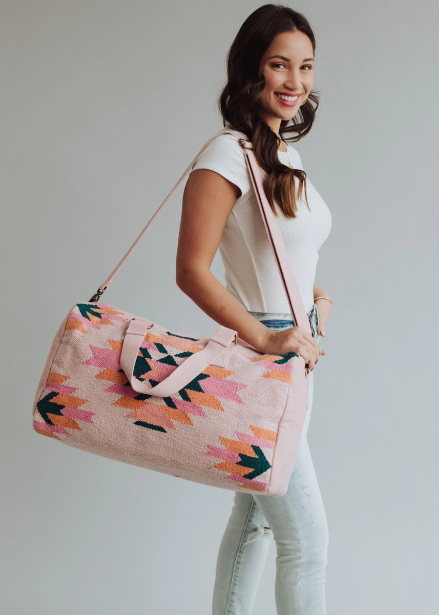 Pink, Teal & Orange Aztec Duffel