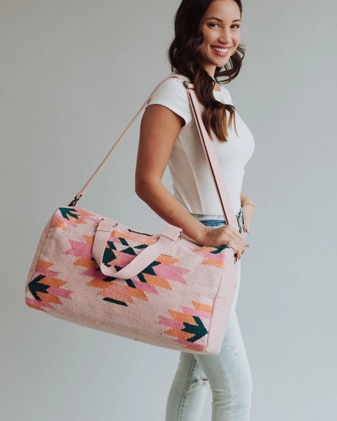 Pink, Teal & Orange Aztec Duffel