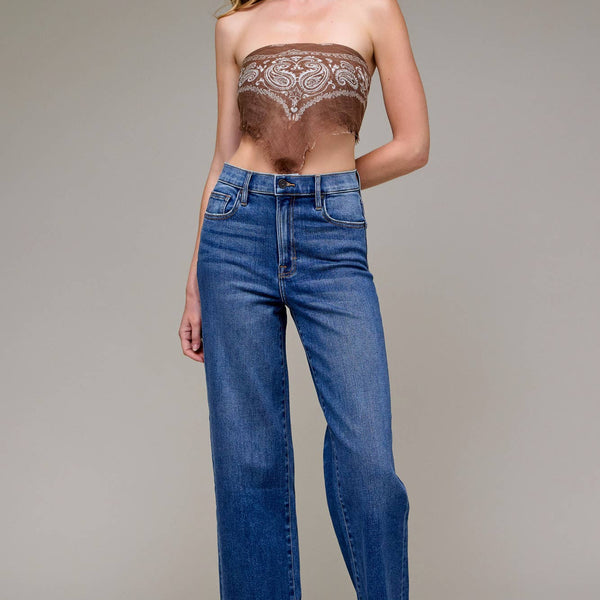 Hidden Jeans Dark Wash Cuffed Stretch Dad Jean