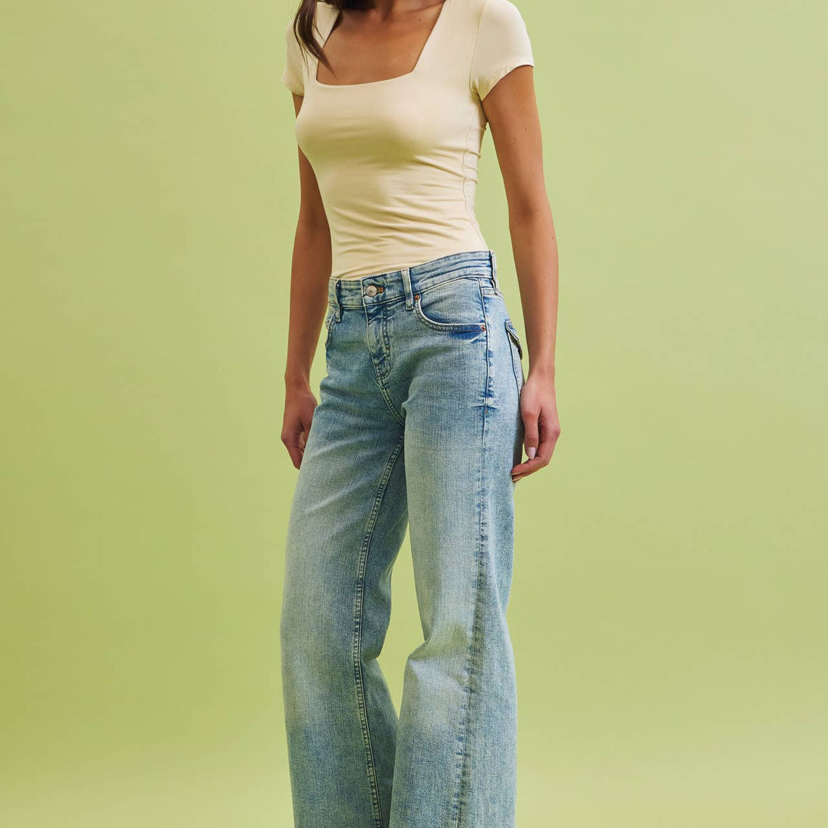 Square Neck Knit Tee