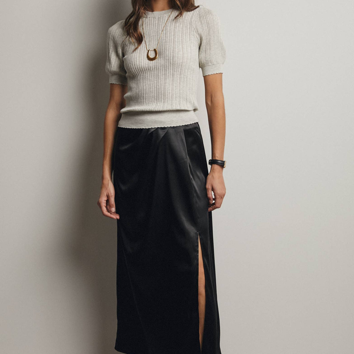 Tara Textured Knit Puff Sleeve Top