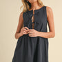 Nikki Linen Pintucked Mini Dress