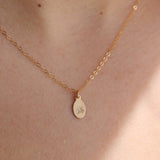 Simple and elegant September birthday Morning Glory golden necklace; gift for all mothers. 