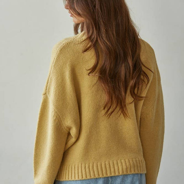 Knit Sweater Crew Neck Long Sleeve Pullover Top