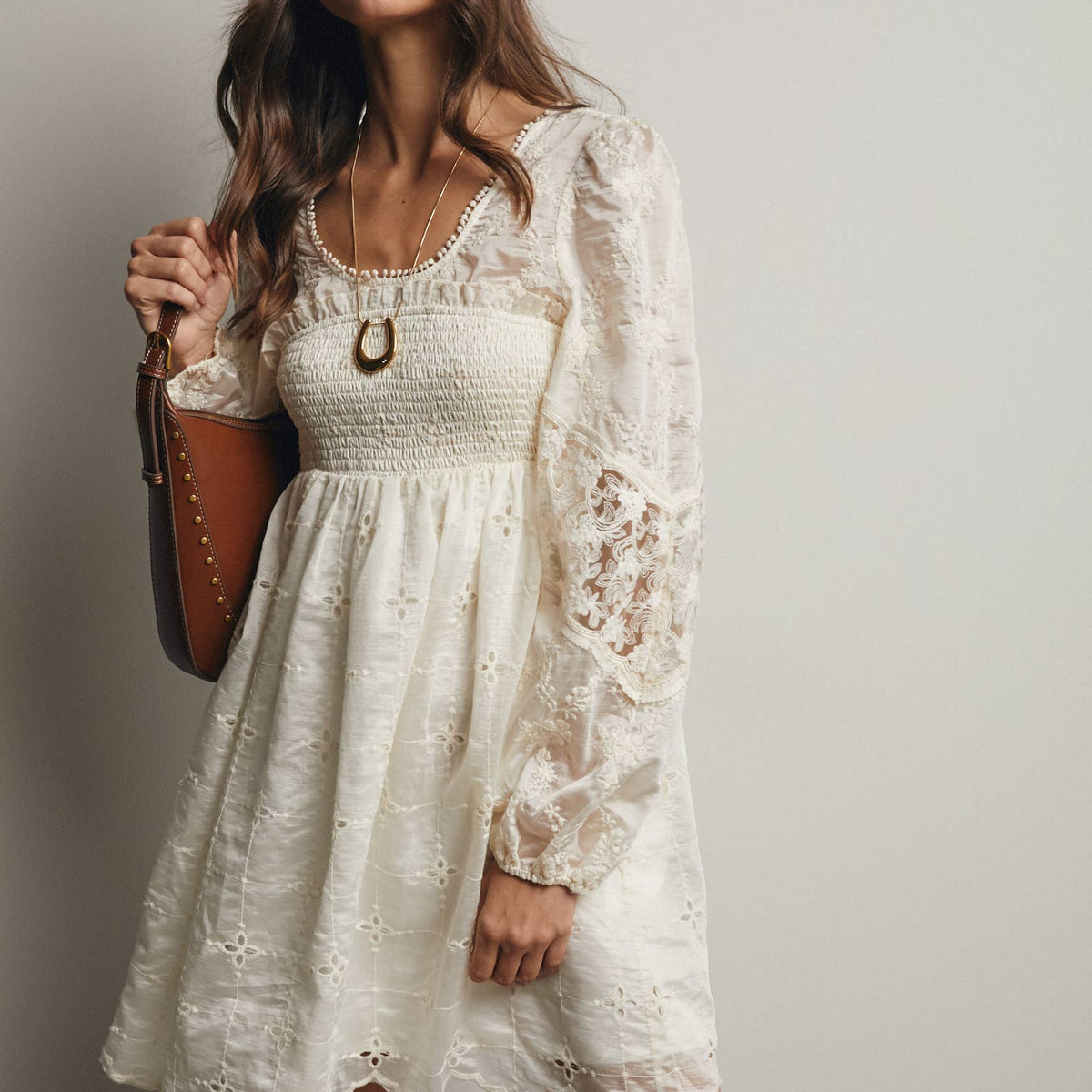The Ada Embroidered Lace Mini Dress