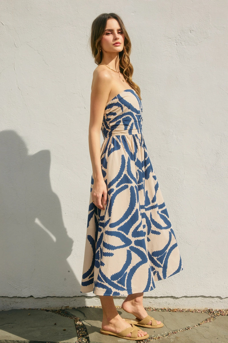 Tide and Seek Tube Top Midi Dress
