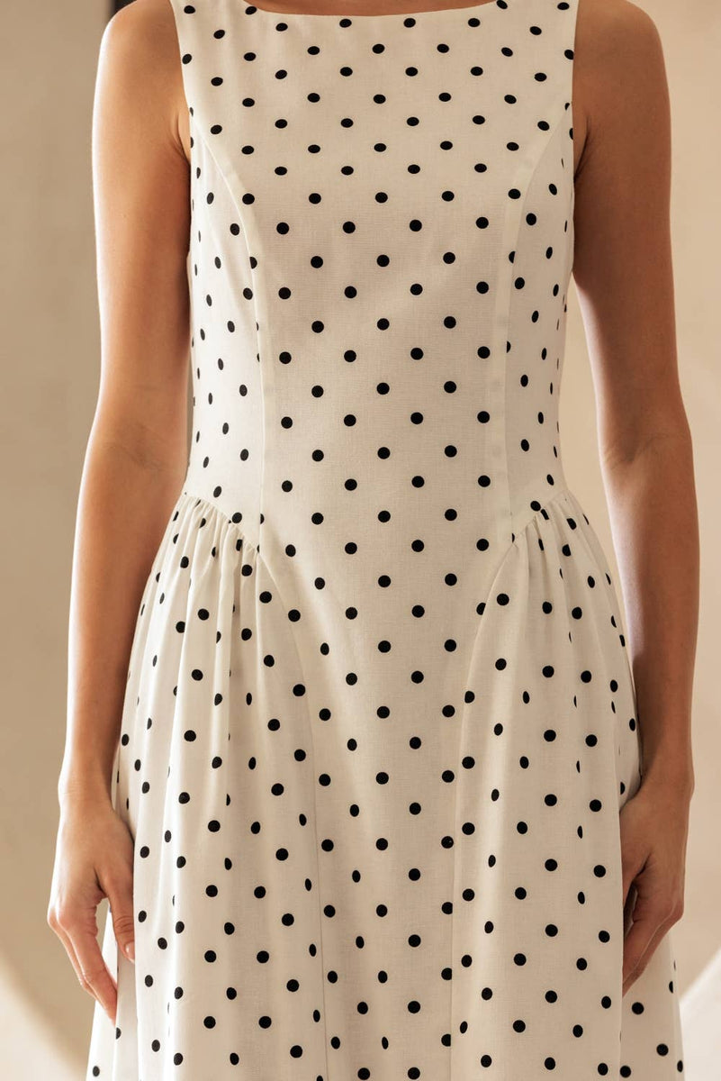 Polka Dot Fit & flare Midi Dress