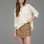 Sarah 3/4 Sleeve Henley Top