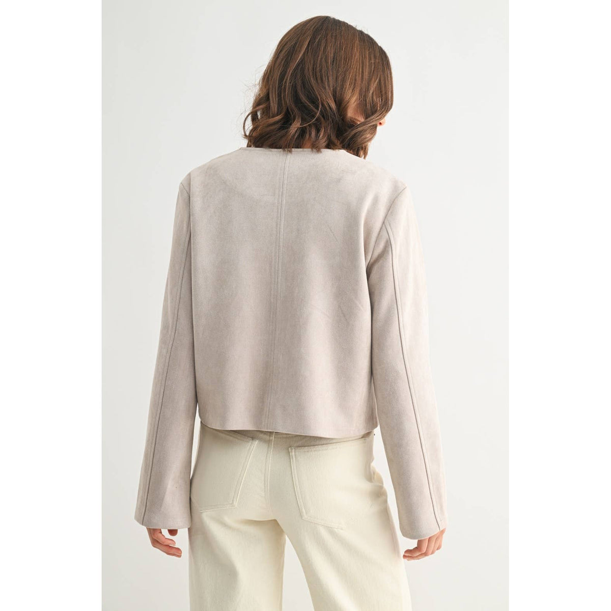 Suede Button Down Jacket
