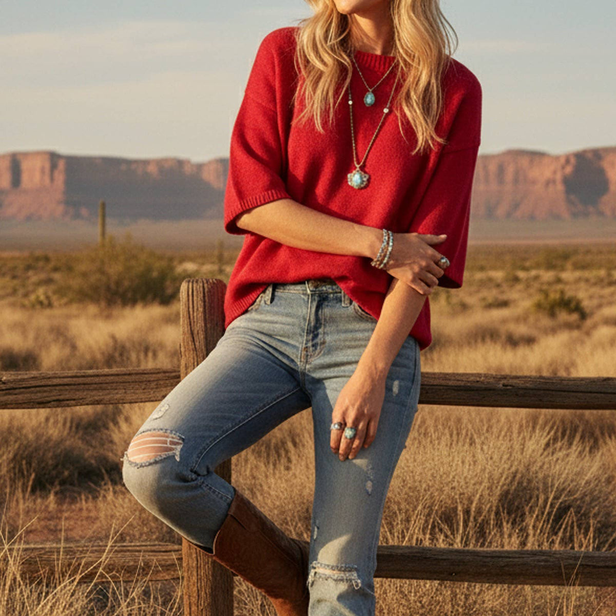 Short Sleeve Relaxed Sweater Top