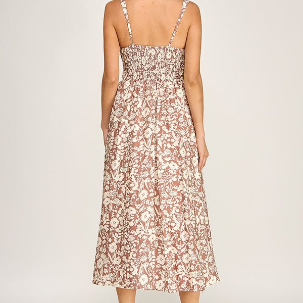 Floral Button Down Midi Dress