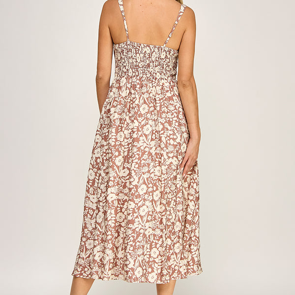 Floral Button Down Midi Dress