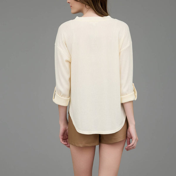 Sarah 3/4 Sleeve Henley Top