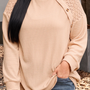 Lacy Waffle Knit Top- Curvy